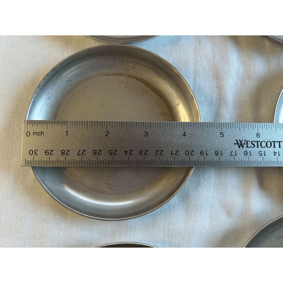 Silver Colored Coaster Set of Six, 4.5" x 4.5", Small Plates - Picture 4 of 5